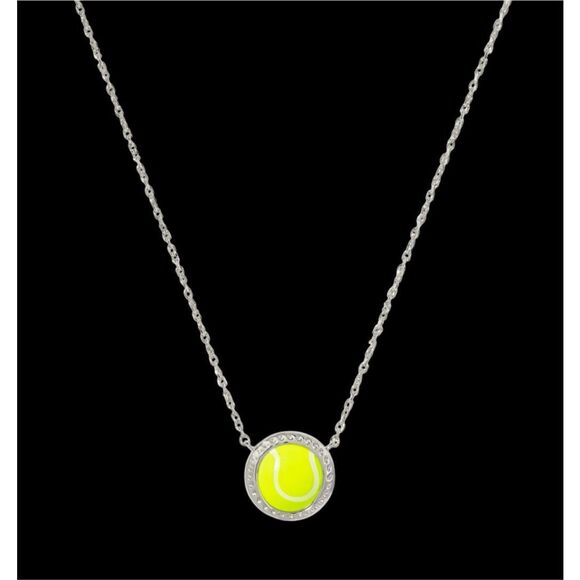 Kendra Scott NEW necklace - Tennis Ball Silver Short Pendant Necklace - Picture 1 of 7